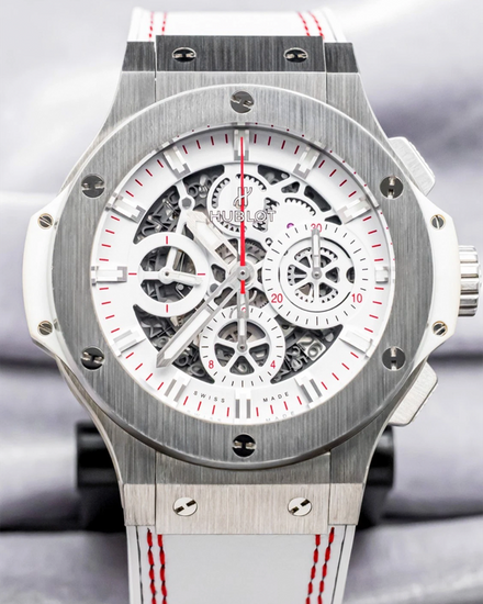 Hublot Big Bang Aero Bang "All White" L.E. 44MM Skeleton Dial Leather Strap (311.SE.2113.VR.JDR14)