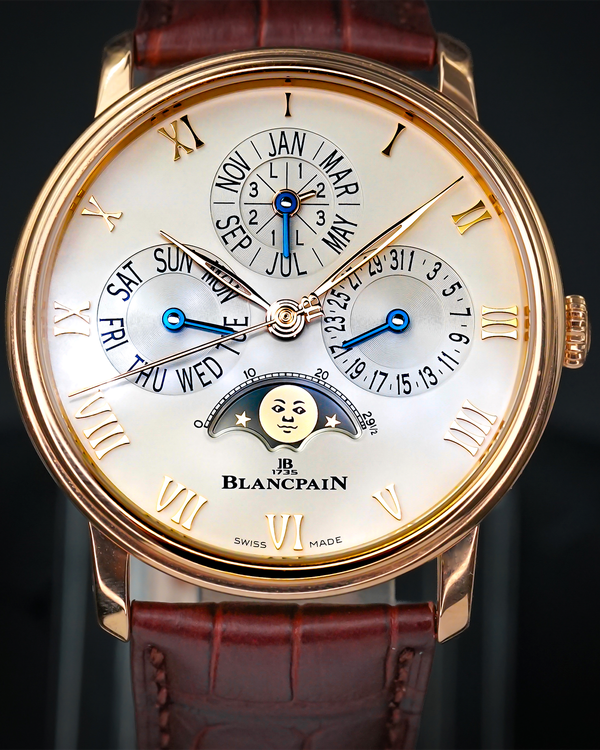 2021 Blancpain Villeret Quantieme Perpetual 40MM Silver Dial Leather Strap (6656-3642-55b)