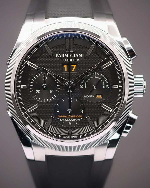 Parmigiani Fleurier Tonda Annual Calendar Chronograph GT 42MM Black Dial Rubber Strap (PFC906-0000210-X01482)