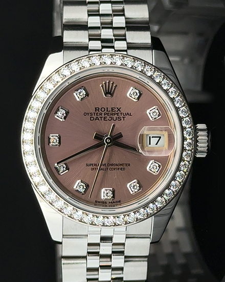2018 Rolex Lady-Datejust 28MM Pink Dial Jubilee Bracelet (279384RBR)
