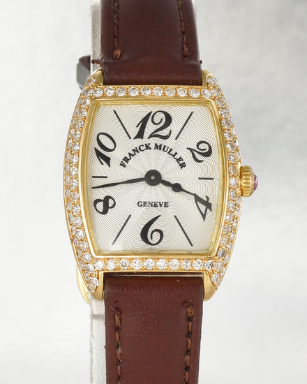 Franck Muller Cintrée Curvex 23MM Quartz Silver Dial Aftermarket Leather Strap (2250 QZ)