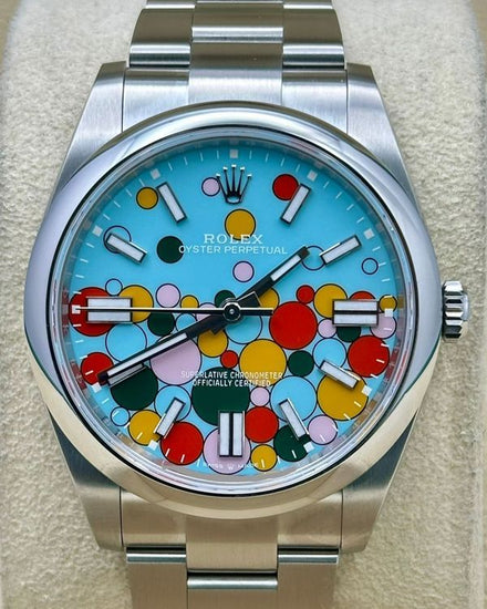2023 Rolex Oyster Perpetual 41MM Turquoise "Celebration" Dial Oyster Bracelet (124300)