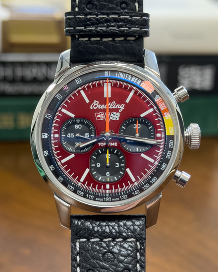 2026 Breitling Top Time B01 "Chevrolet Corvette" 41MM Red Dial Leather Strap (AB01761A1K1X1)