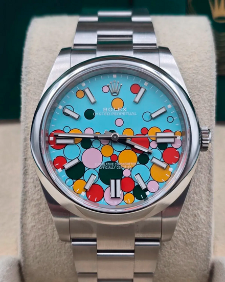 2024 Rolex Oyster Perpetual 41MM Turquoise "Celebration" Dial Oyster Bracelet (124300)