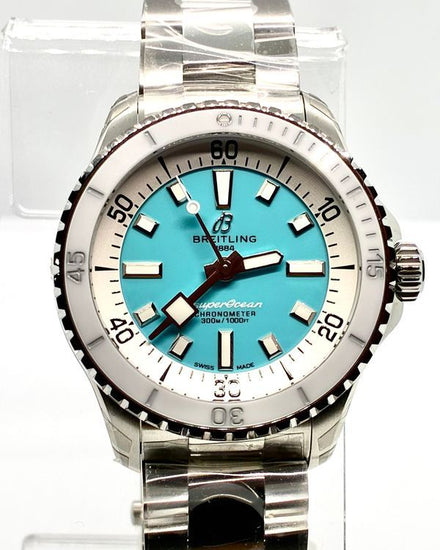No Reserve - 2026 Breitling Superocean 36MM Turquoise Dial Steel Bracelet (A17377)