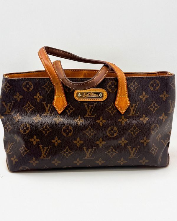 Louis Vuitton Bag Monogram Wilshire PM Medium Canvas Gold-Tone Hardware Leather Strap (M45643)