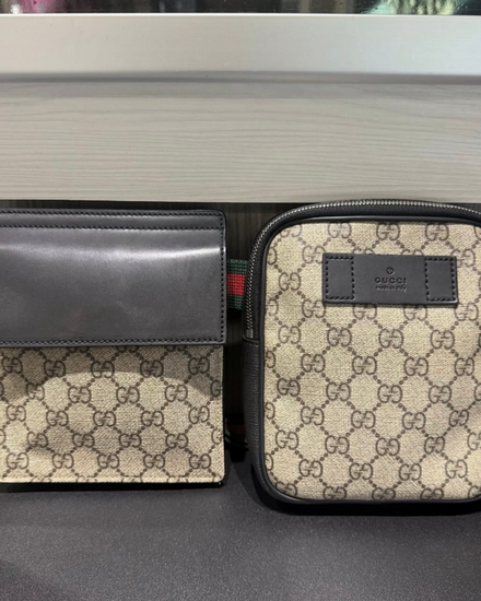 Gucci Bag Double Web Belt GG Monogram Small Canvas Silver-Tone Hardware Textile Strap (Double Web Belt Bag)