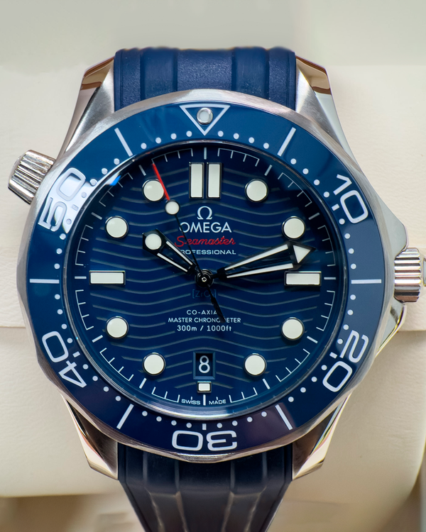 2021 Omega Seamaster Diver 300M 42MM Blue Dial Rubber Strap (210.32.42.20.03.001)
