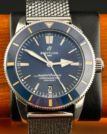 2019 Breitling Superocean Heritage B20 44MM Blue Dial Steel Bracelet (AB2030161C1A1)