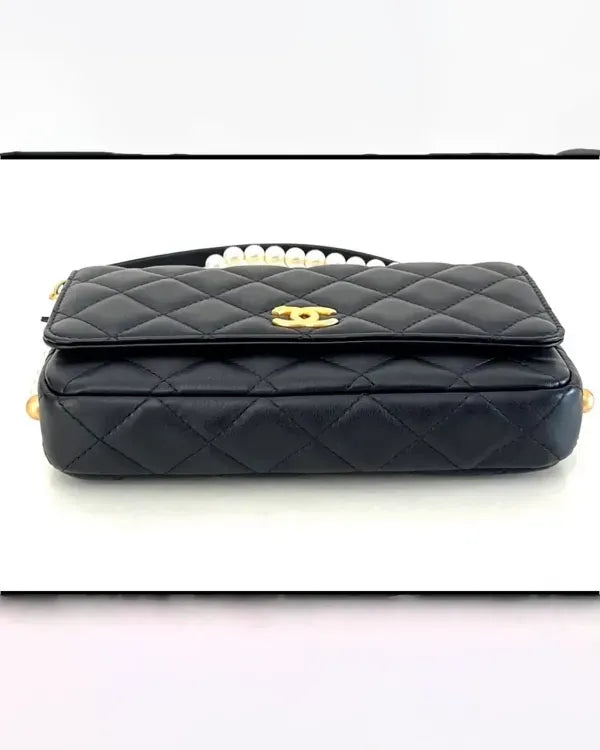 Chanel Wallet "All About Pearls" by Virginie Viard Small Leather Gold-Tone Hardware Pearl/Leather Strap (All About Pearls)