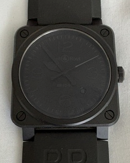 No Reserve - Bell & Ross BR 03 Phantom Ceramic 42MM Black Dial Rubber Strap (BR03-92-CBL)