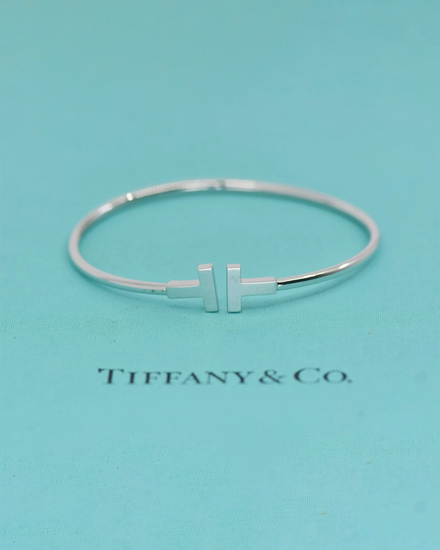 Tiffany Accessories T Bracelet White Gold 7IN (T Bracelet)