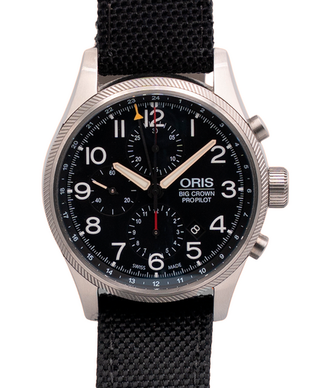 Oris Big Crown ProPilot GMT 44MM Black Dial Textile Strap (0167776994164)