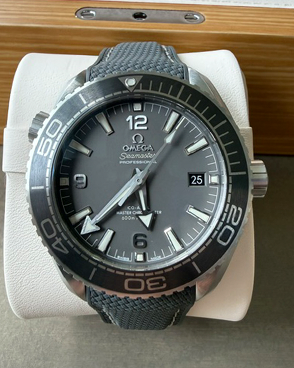 2025 Omega Seamaster Planet Ocean 600M 43.5MM Grey Dial Leather Strap (215.32.44.21.01.002)