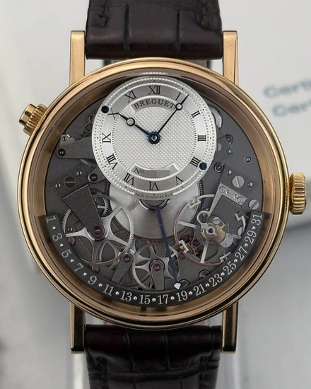 2021 Breguet Tradition Quantième Rétrograde 7597 40MM Skeleton Dial Leather Strap (7597BR/G1/9WU)