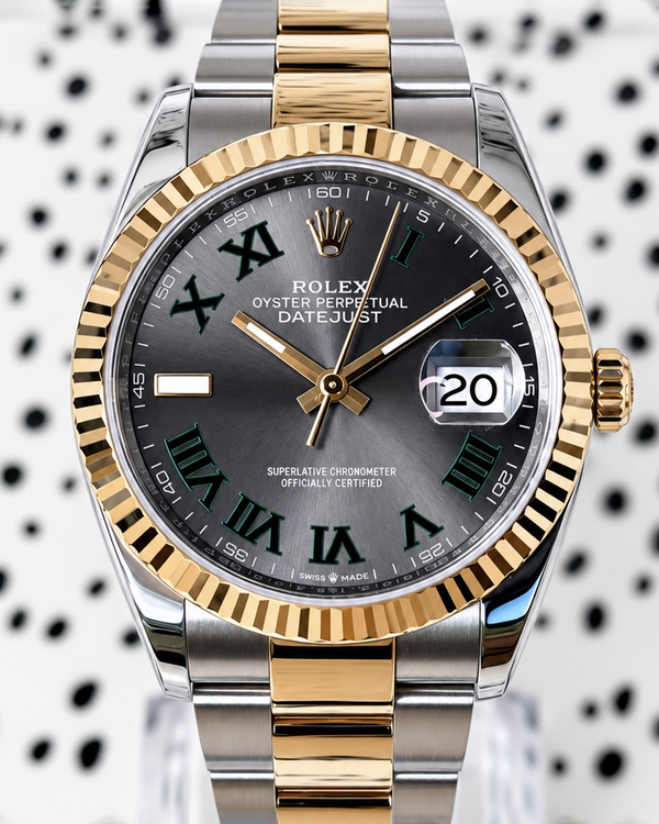 No Reserve - 2026 Rolex Datejust "Wimbledon" 36MM Slate Dial Two-Tone Jubilee Bracelet (126233)