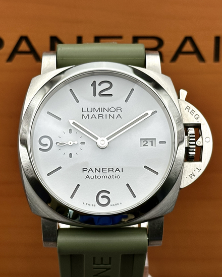 2023 Panerai Luminor Marina 44MM White Dial Rubber Strap (PAM01314)