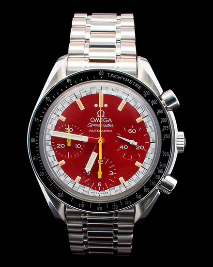 Omega Speedmaster Reduced "Michael Schumacher" 39MM Red Dial Steel Bracelet (3510.61.00)