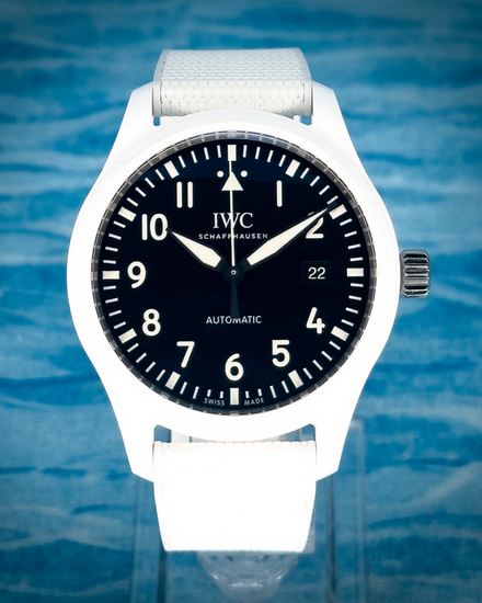 2025 IWC Schaffhausen Pilot Top Gun "Lake Tahoe" 41MM Black Dial Rubber Strap (IW328104)