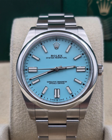 2021 Rolex Oyster Perpetual 41MM Blue Dial Oyster Bracelet (124300)
