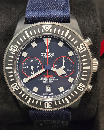 No Reserve - 2025 Tudor Pelagos FXD Chrono "Alinghi Red Bull Racing Edition" 43MM Blue Dial Textile Strap (25807KN)