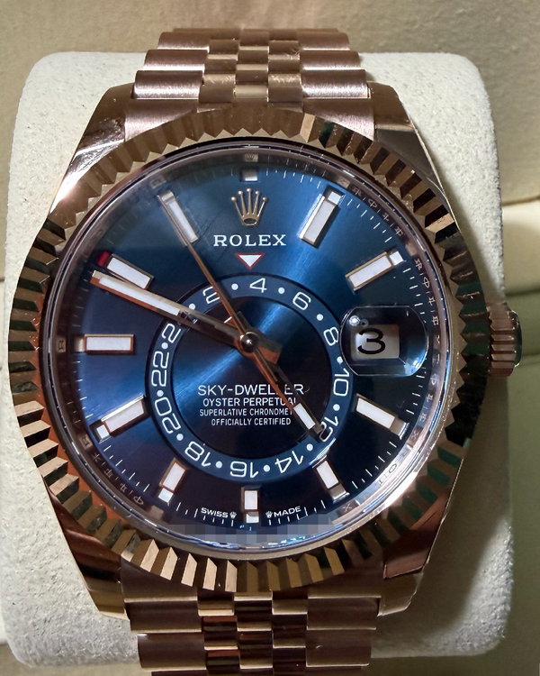 2026 Rolex Sky-Dweller 42MM Blue Dial Rose Gold Jubilee Bracelet (336935)