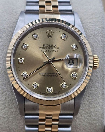 1996 Rolex Datejust 36MM Champagne Dial Two-Tone Jubilee Bracelet (16233)