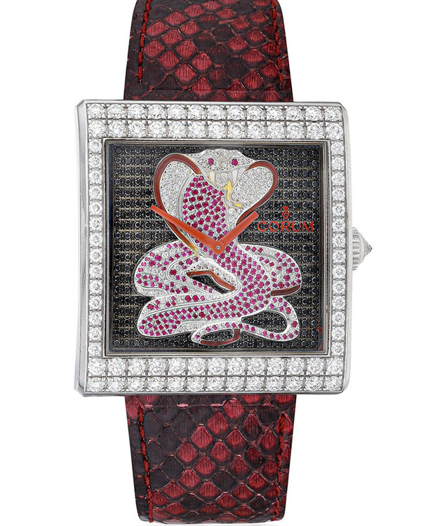 Corum Buckingham "Cobra" L.E. 37MM Diamond Pavé Dial Leather Strap (055.182.69)