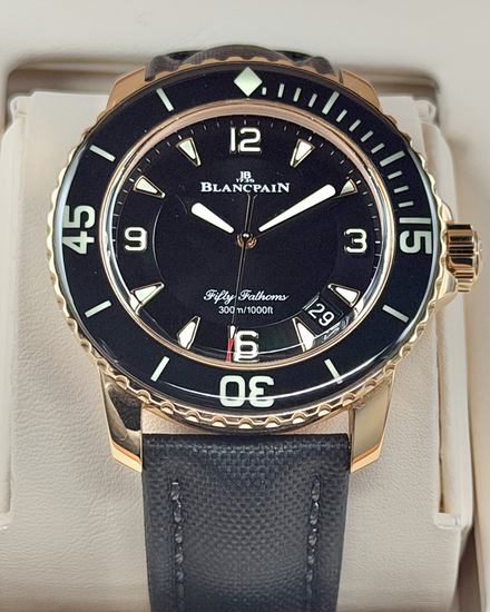 2021 Blancpain Fifty Fathoms Automatique 45MM Black Dial Textile Strap (5015-3630-52A)