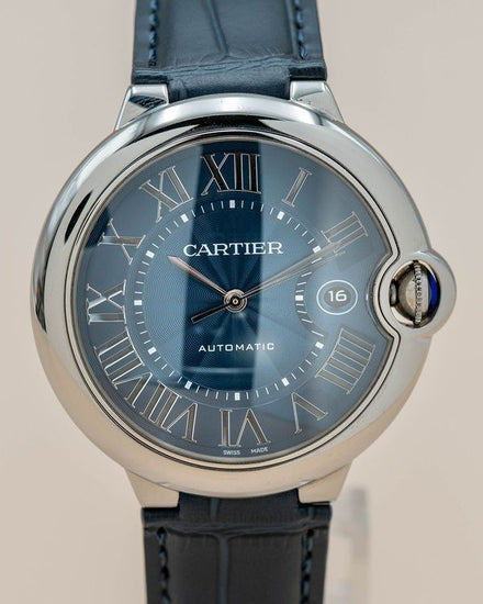 2021 Cartier Ballon Bleu De Cartier 42MM Blue Dial Leather Strap (WSBB0027)