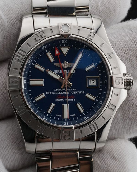 No Reserve - 2014 Breitling Avenger II GMT 43MM Blue Dial Steel Bracelet (A3239011/C872)