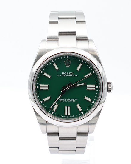 2021 Rolex Oyster Perpetual 41MM Green Dial Oyster Bracelet (124300)