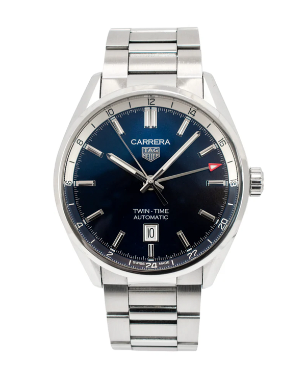Tag Heuer Carrera Twin-Time 41MM Blue Dial Steel Bracelet (WBN201A.BA0640)