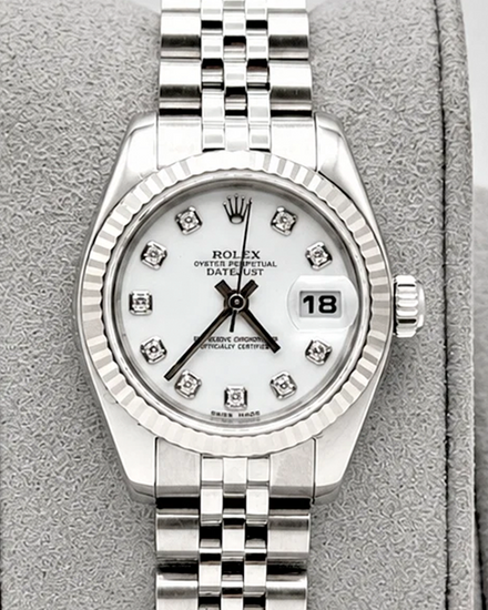 2005 (D Serial) Rolex Lady-Datejust 26MM White Dial Jubilee Bracelet (179174)