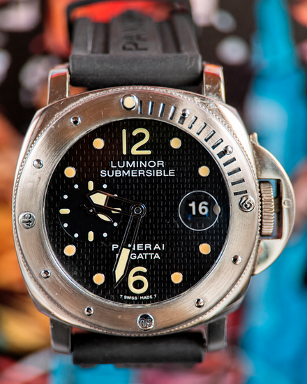 2004 Panerai Luminor Submersible Regatta "Laureus Sports Awards" L.E. 44MM Black Dial Rubber Strap (PAM00199)