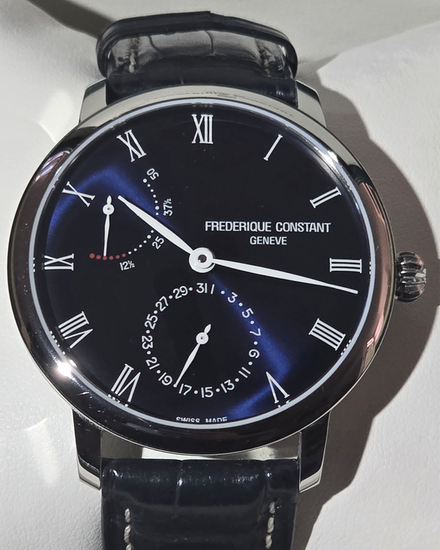 No Reserve - 2024 Frederique Constant Slimline Power Reserve 40MM Blue Dial Leather Strap (FC-723NR3S6)