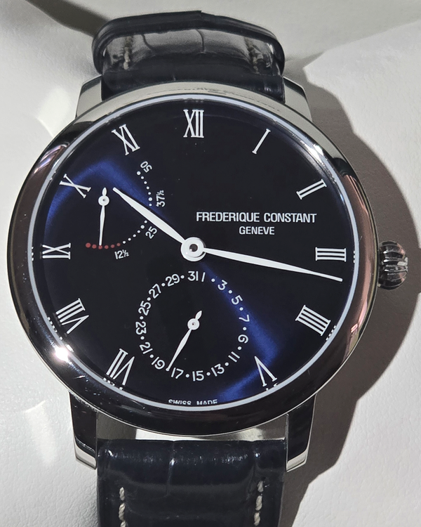 No Reserve - 2024 Frederique Constant Slimline Power Reserve 40MM Blue Dial Leather Strap (FC-723NR3S6)