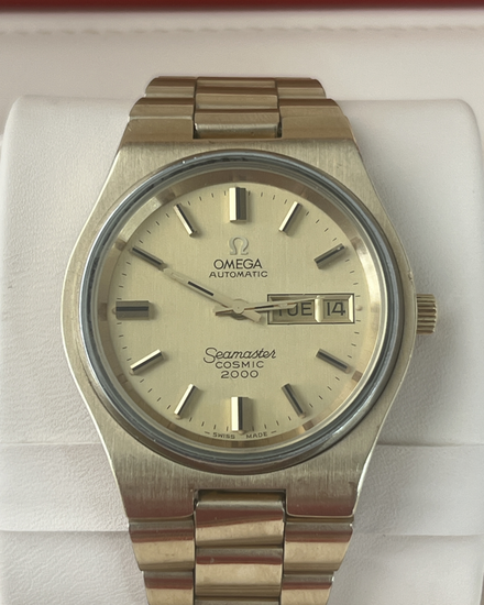 1973 Omega Seamaster Cosmic 2000 38MM Champagne Dial Steel Bracelet (166.136)