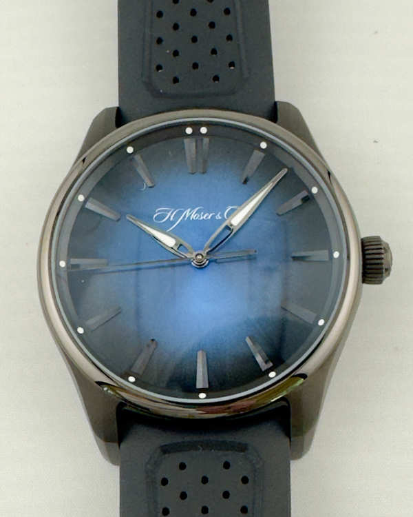No Reserve - H. Moser & Cie Pioneer "Funky Blue" 42.8MM Blue Dial Steel Bracelet (3200-1205)