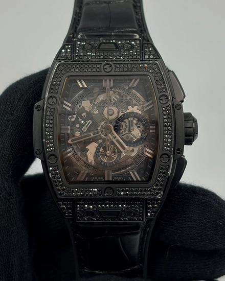 Hublot Spirit Of Big Bang 42MM Skeleton Dial Leather Strap (642.CI.0110.RX.1700)