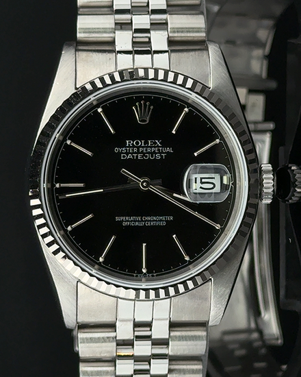 1989 Rolex Datejust 36MM Black Dial Jubilee Bracelet (16234)