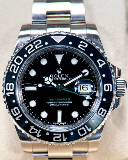 No Reserve - Rolex GMT-Master II 40MM Black Dial Oyster Bracelet (116710LN)
