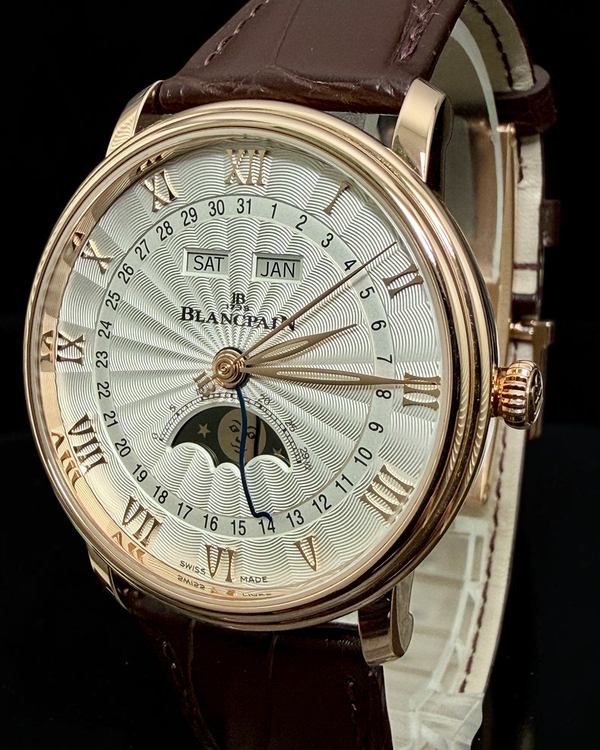 2020 Blancpain Villeret Quantième Complet Demi-Savonette 40MM Silver Dial Leather Strap (6664-3642-55B)
