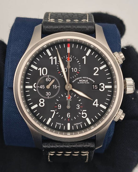 Mühle Glashütte Terrasport I 44MM Black Dial Leather Strap (M1-37-74-LB)