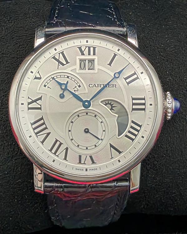 No Reserve - 2016 Cartier Rotonde De Cartier 42MM Silver Dial Leather Strap (W1556368)