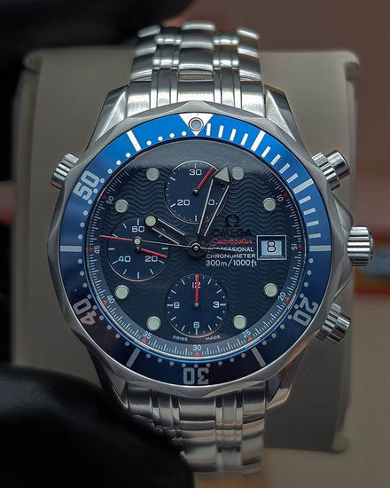 No Reserve - 2020 Omega Seamaster Diver 300M Chronograph 41.5MM Blue Dial Steel Bracelet (2225.80.00)
