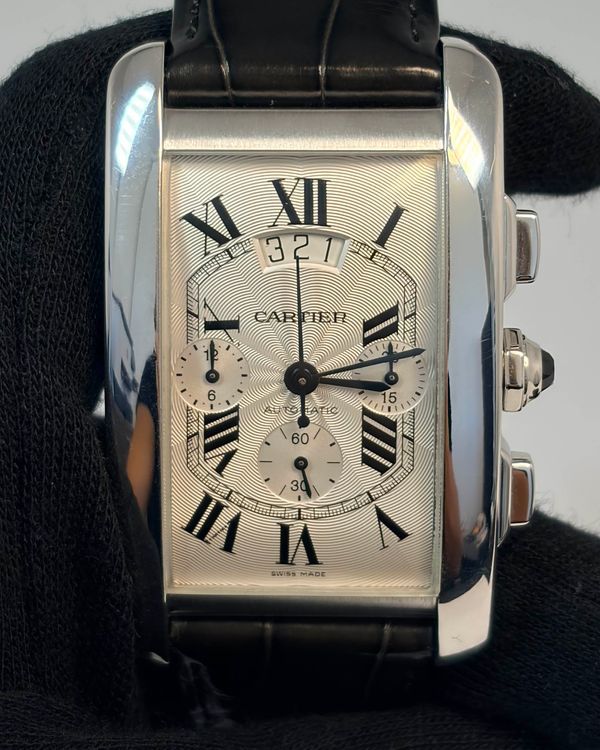 2012 Cartier Tank Américaine 31MM Quartz White Dial Leather Strap (W26033L1)