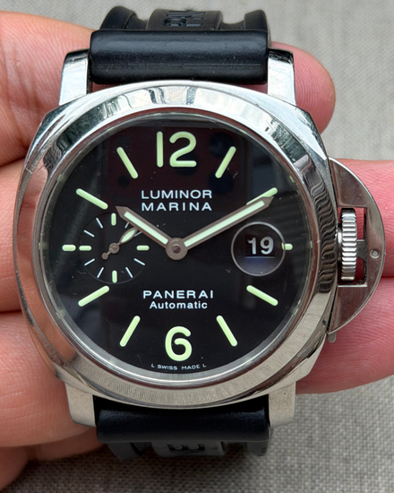 Panerai Luminor Marina 44MM Black Dial Rubber Strap (PAM00104)