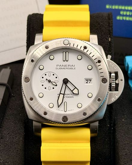 2024 Panerai Submersible 44MM White Dial Rubber Strap (PAM01226)