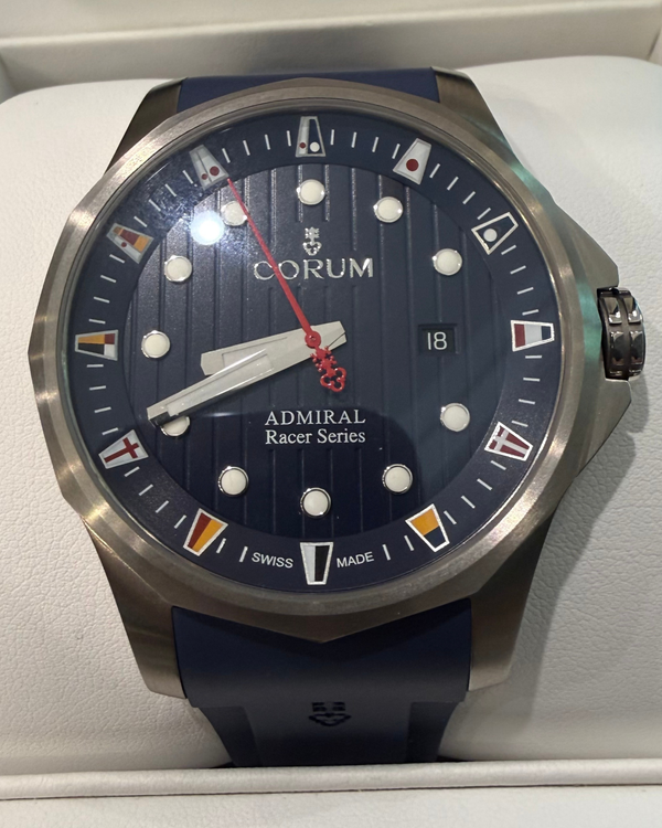 2020 Corum Admiral's Cup Racer Series L.E. 47MM Blue Dial Rubber Strap (411.100.04/F373 AB10)